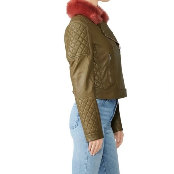 SAMANTHA SIPOS Faux Fur Moto Leather Jacket - Picture 6 of 17